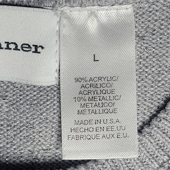 Alfred Dunner Womens Silver Sparkle Short Sleeve Sweater Blouse Size Large - Picture 5 of 12